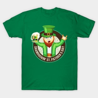 Rockiges St. Patrick's Day "Rocking Finger" Bier Party Irish Pub T-Shirt T-Shirt